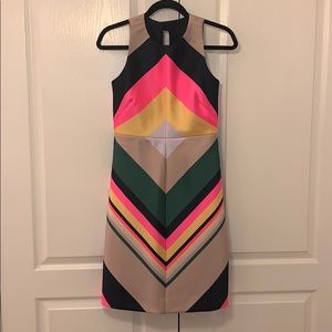 J. Crew Collection Pop-Stripe Navy Azalea Dress